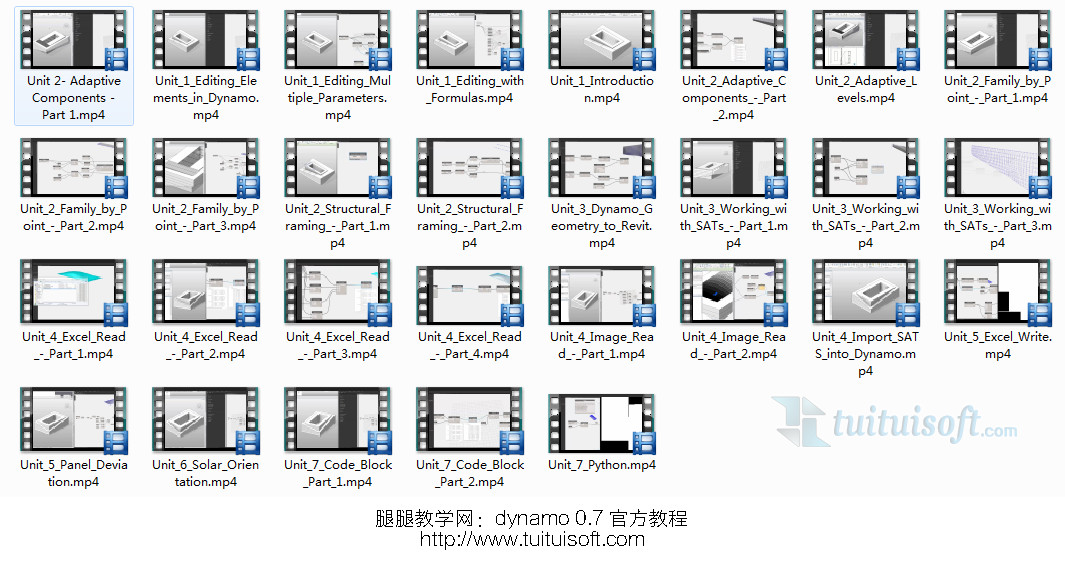 分享一个官方早前发布的Dynamo 0.7的视频教程