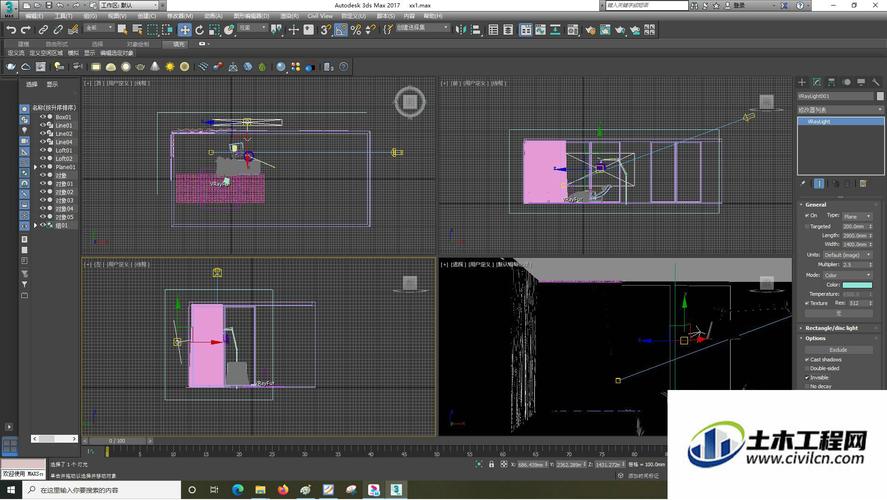 如何在3DMAX模型中设置主光源？(3DMax模型添加分段线的方法) - BIM,Reivt中文网