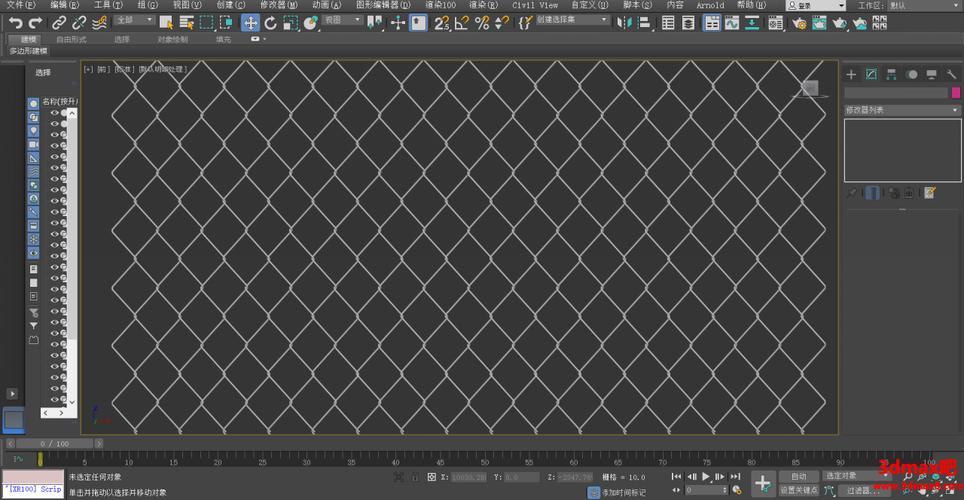 使用3DMAX编辑多边形制作细致逼真的铁丝网 - BIM,Reivt中文网